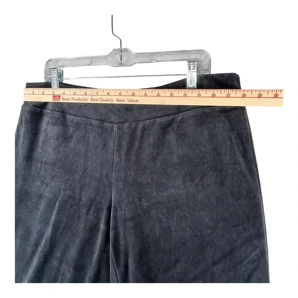 Soma Black Velour Lounge Pants Womens Large Straight Leg‎ Elastic Waist Casual